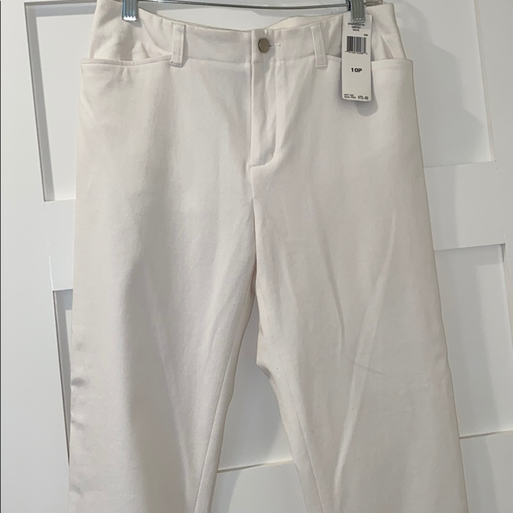 NWT Ralph Lauren white stretch petite bootleg pant